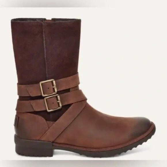 NWB UGG Brown Waterproof Lorna Bootie - Picture 3 of 3